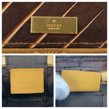 GUCCI Handbag 039 9054 Nylon Brown Gold Metal