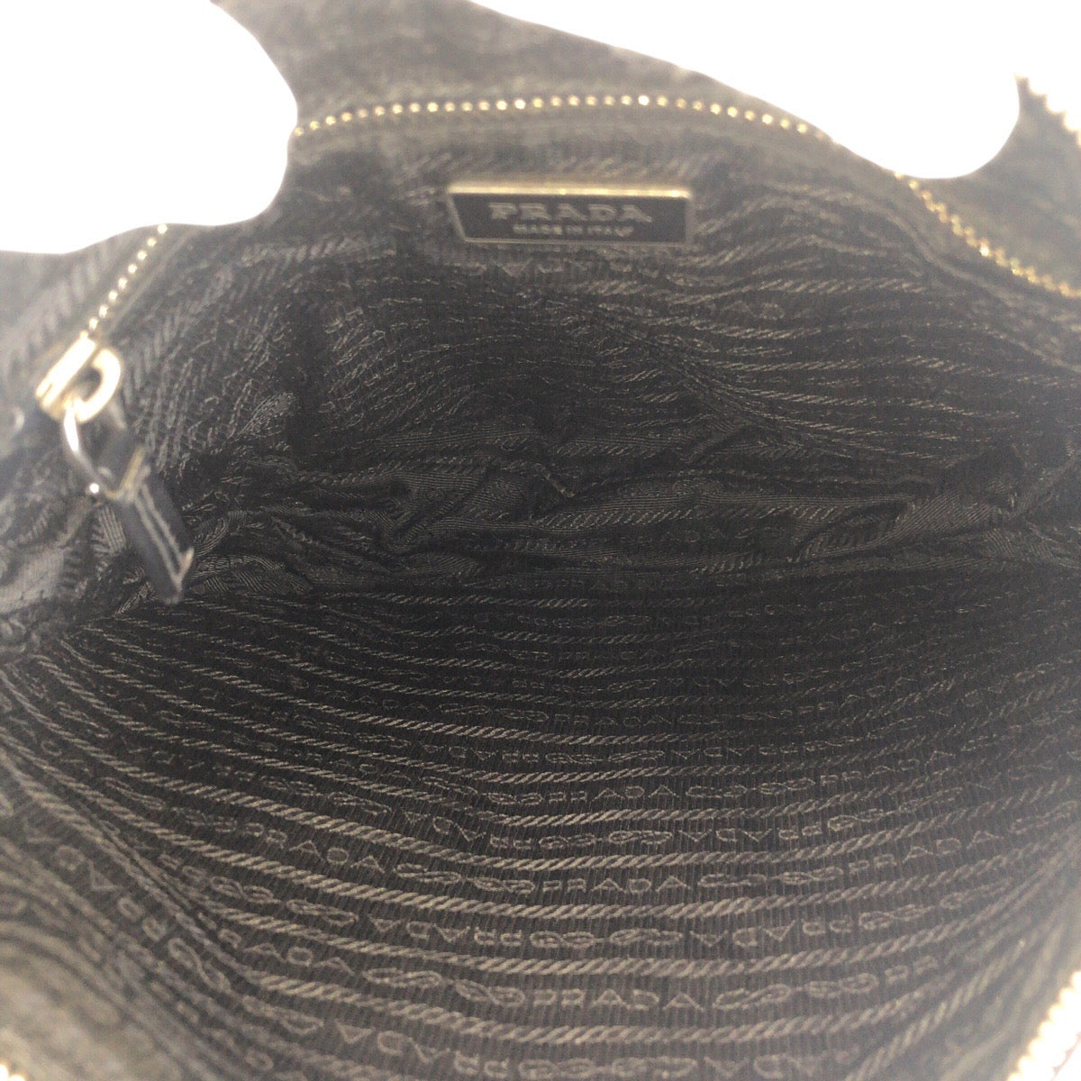 PRADA Shoulder Bag Nylon Black SilverMetal Test Triangle With logo
