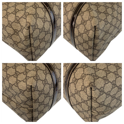 GUCCI Tote Bag 197953 GG Supreme Canvas Beige Brown Gold Metal