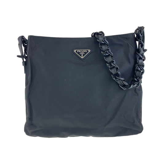 PRADA Shoulder Bag Nylon black Test Triangle With logo