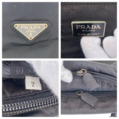 PRADA Shoulder Bag Nylon black Test Triangle With logo