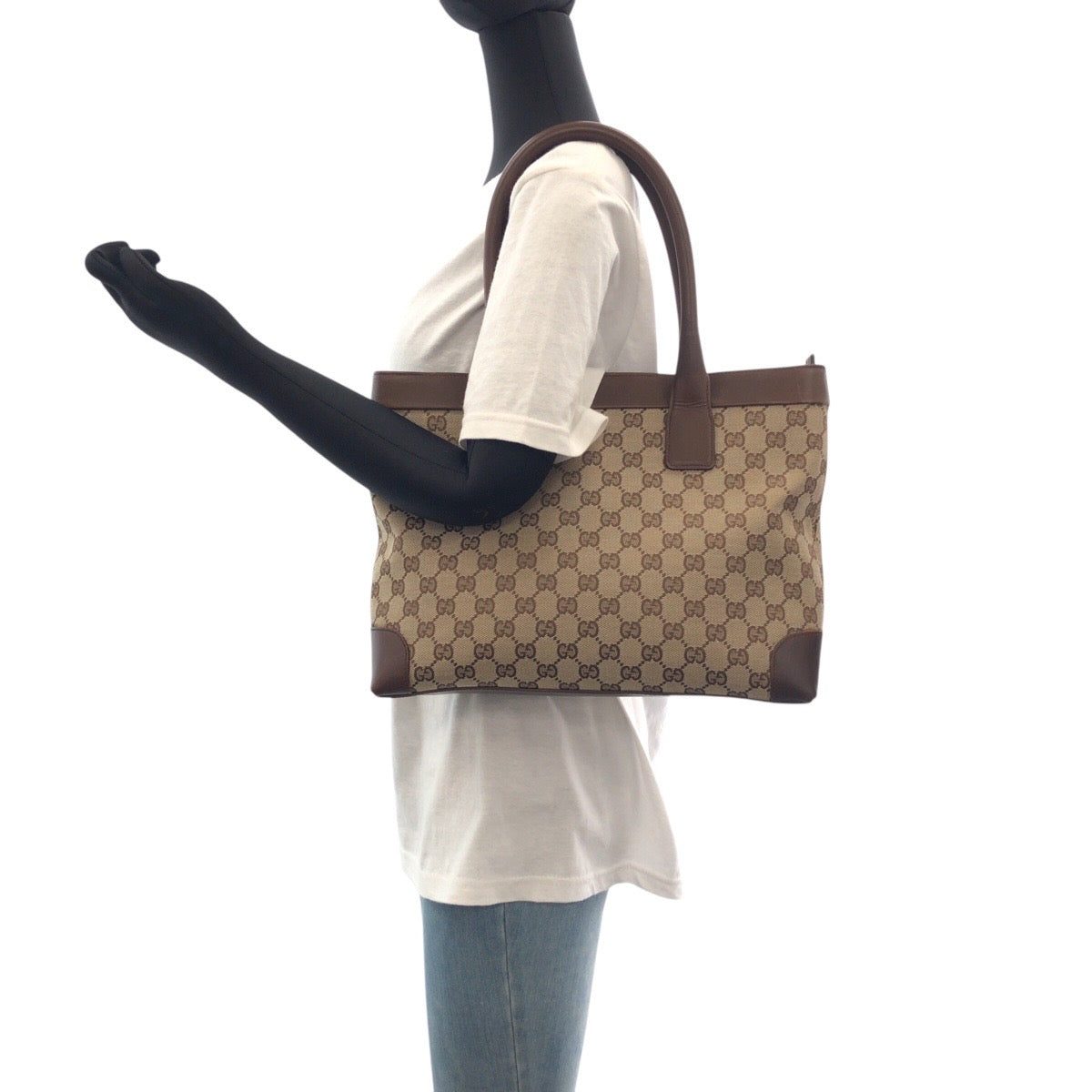 GUCCI Tote Bag 33890 GG canvas Brown beige