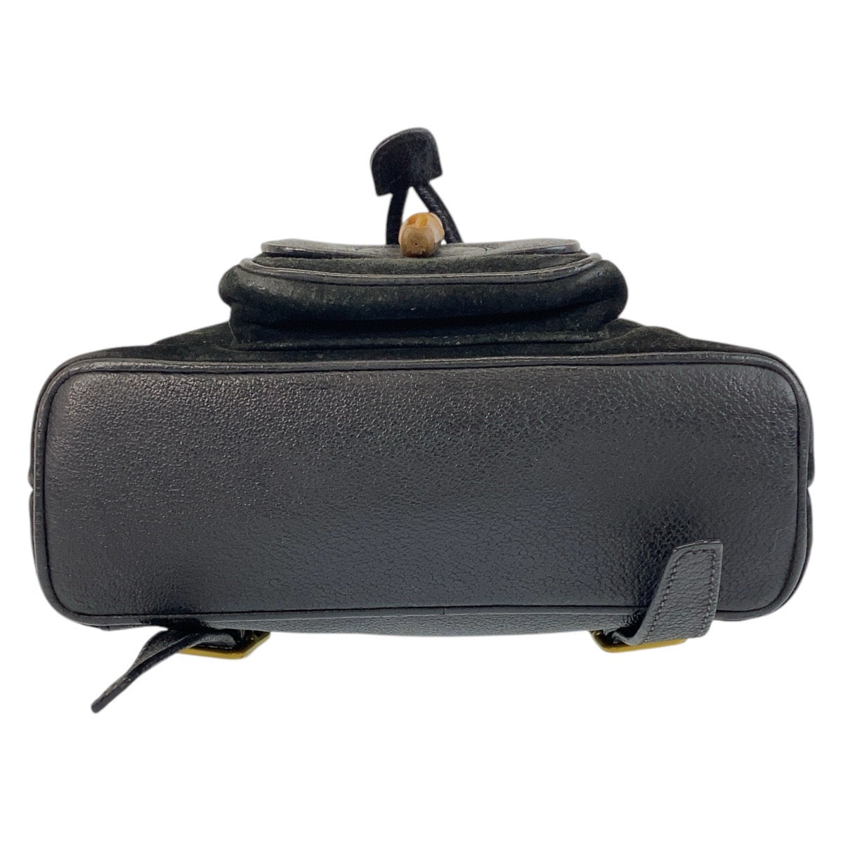 GUCCI Backpack 003 1705 0030 Suede Black GoldMetal Bamboo