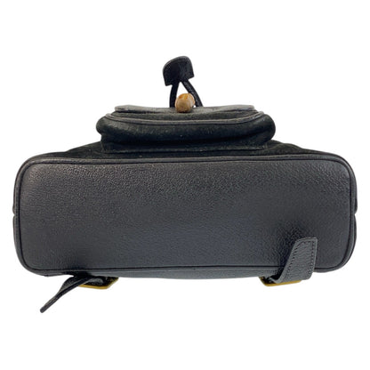 GUCCI Backpack 003 1705 0030 Suede Black GoldMetal Bamboo