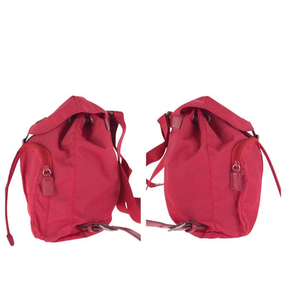 PRADA Backpack Nylon Red Test Triangle With logo
