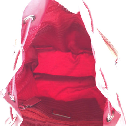 PRADA Backpack Nylon Red Test Triangle With logo