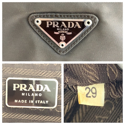 PRADA Shoulder Bag Nylon Brown Test Triangle With logo
