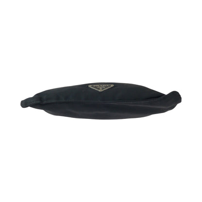 PRADA Shoulder Bag Nylon Black SilverMetal Test Triangle With logo