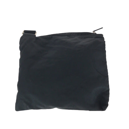 PRADA Shoulder Bag Nylon Black SilverMetal Test Triangle With logo