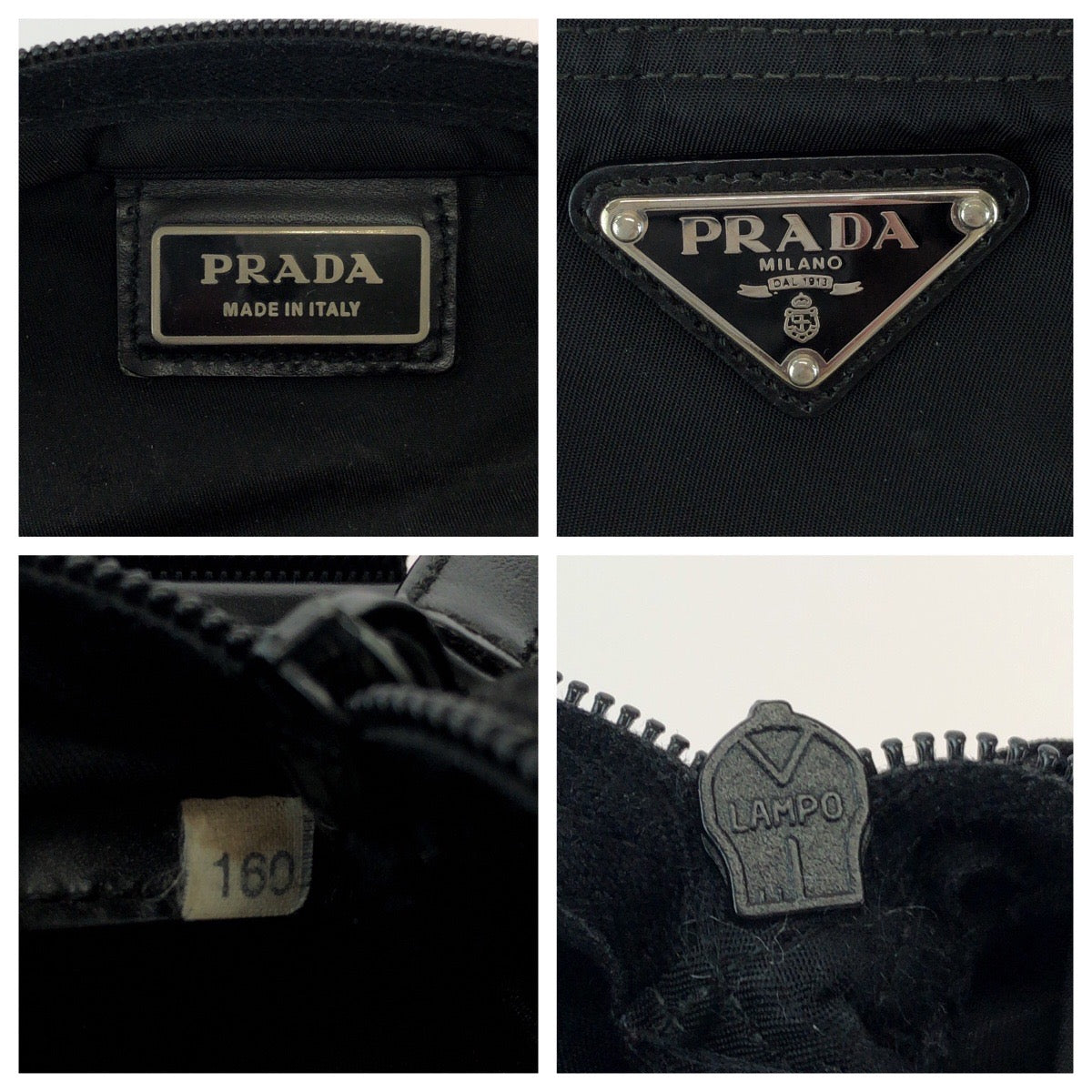 PRADA Shoulder Bag Nylon Black SilverMetal Test Triangle With logo
