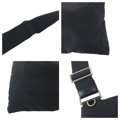 PRADA Shoulder Bag Nylon Black SilverMetal Test Triangle With logo