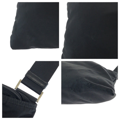 PRADA Shoulder Bag Nylon Black SilverMetal Test Triangle With logo
