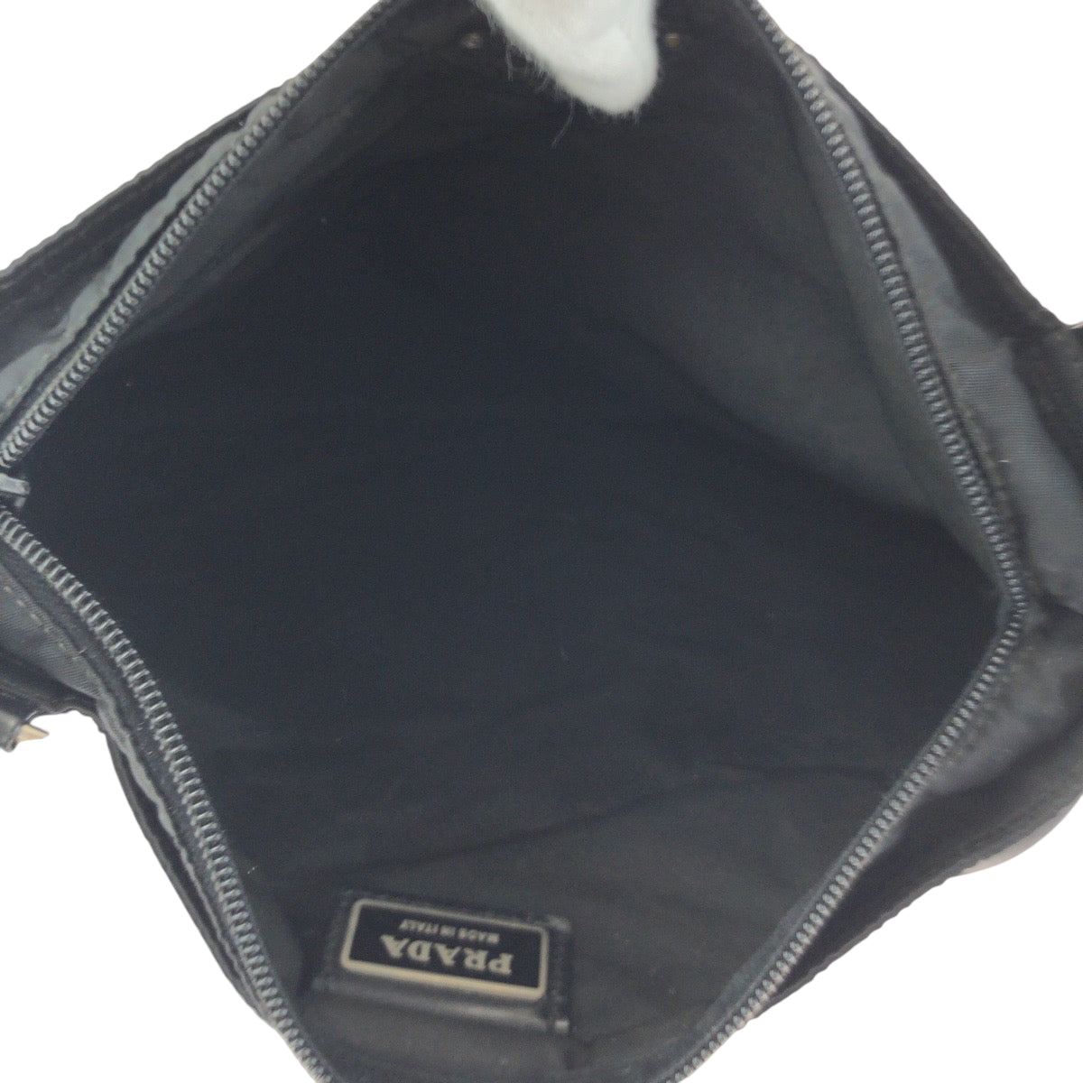 PRADA Shoulder Bag Nylon Black SilverMetal Test Triangle With logo