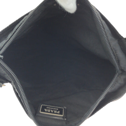 PRADA Shoulder Bag Nylon Black SilverMetal Test Triangle With logo