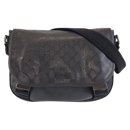 GUCCI Shoulder Bag PVC black GG implementation