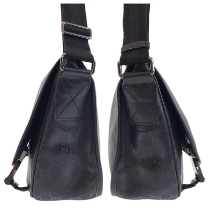 GUCCI Shoulder Bag PVC black GG implementation