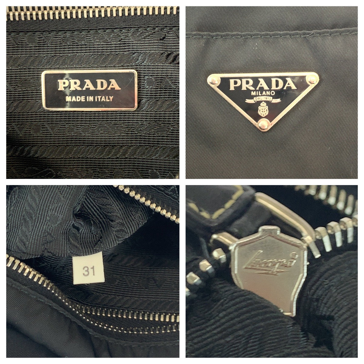 PRADA Shoulder Bag BN1052 Nylon Black SilverMetal Test Triangle With logo