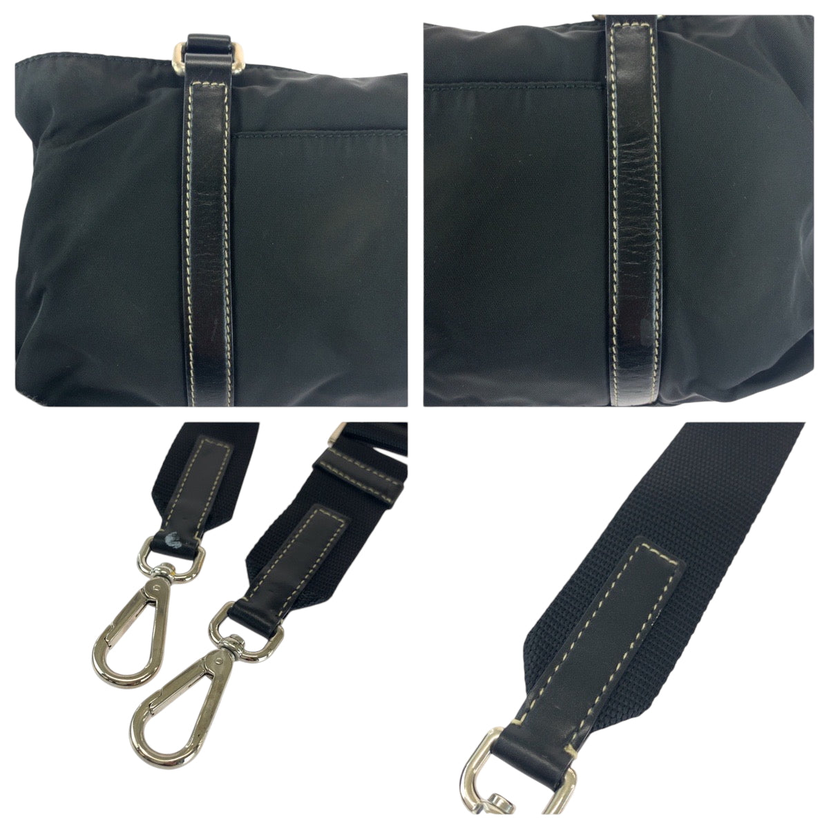 PRADA Shoulder Bag BN1052 Nylon Black SilverMetal Test Triangle With logo