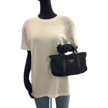 PRADA Shoulder Bag BN1052 Nylon Black SilverMetal Test Triangle With logo