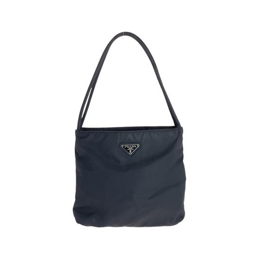 PRADA Tote Bag Nylon Black SilverMetal Test Triangle With logo