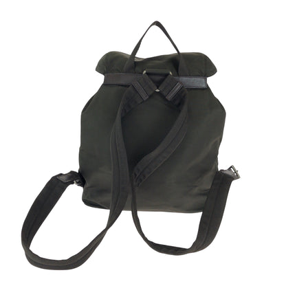 PRADA Backpack Nylon Khaki Brown SilverMetal Test Triangle With logo