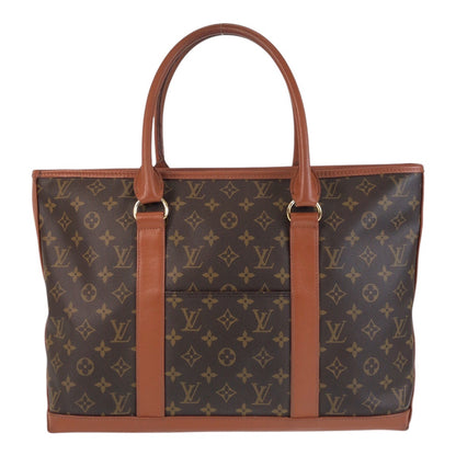 LOUIS VUITTON Tote Bag M42425 PVC Brown Gold Metal Monogram Weekend PM