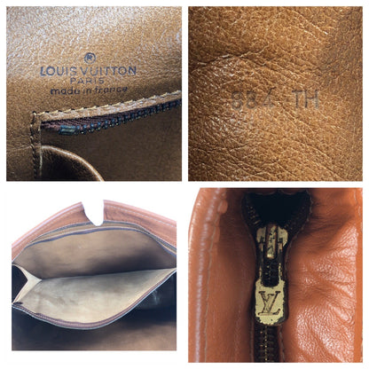 LOUIS VUITTON Tote Bag M42425 PVC Brown Gold Metal Monogram Weekend PM