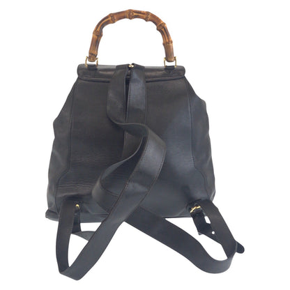 GUCCI Backpack 006 2040 0016 leather Black GoldMetal Bamboo