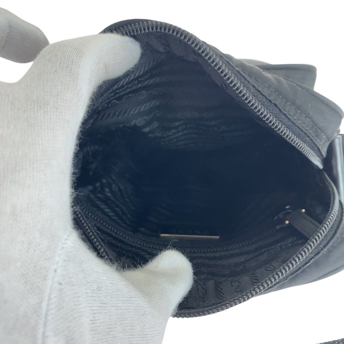 PRADA Shoulder Bag BT0169 Nylon Black SilverMetal Test Triangle With logo