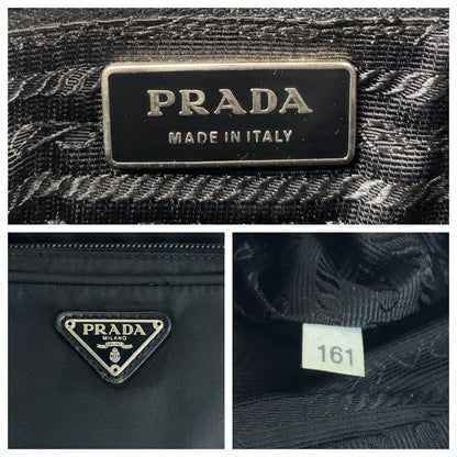 PRADA Shoulder Bag BT0169 Nylon Black SilverMetal Test Triangle With logo