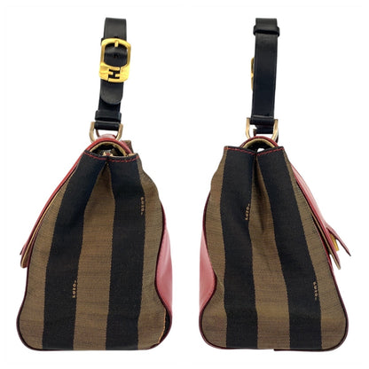 FENDI Handbag leather Red brown Pecan Silvana
