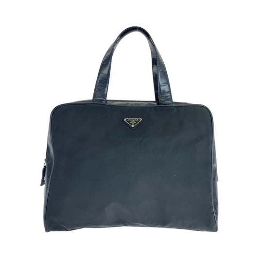 PRADA Tote Bag Nylon Black SilverMetal Test Triangle With logo