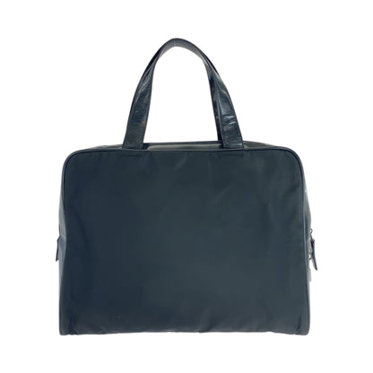 PRADA Tote Bag Nylon Black SilverMetal Test Triangle With logo