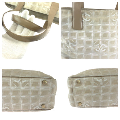CHANEL Tote Bag Nylon Pink Beige Gold Metal New travel line GM COCO Mark