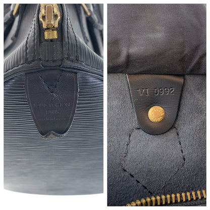 LOUIS VUITTON Handbag M59022 leather Noir Black Gold Metal Epi Speedy 30