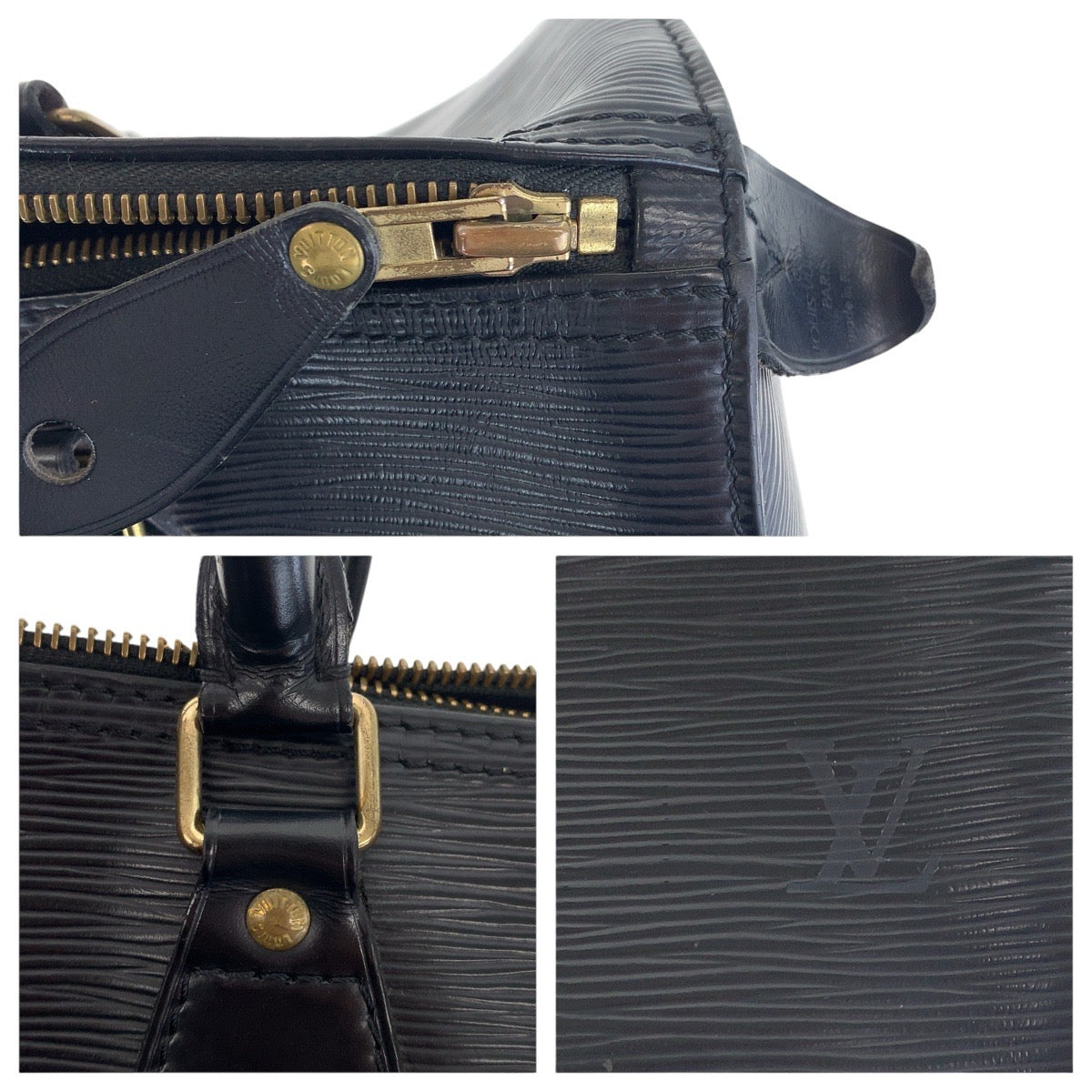 LOUIS VUITTON Handbag M59022 leather Noir Black Gold Metal Epi Speedy 30