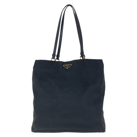 PRADA Tote Bag Nylon Black GoldMetal Test Triangle With logo