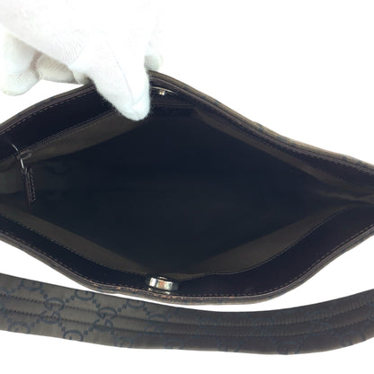 GUCCI Shoulder Bag 001 3166 Nylon Dark Brown SilverMetal