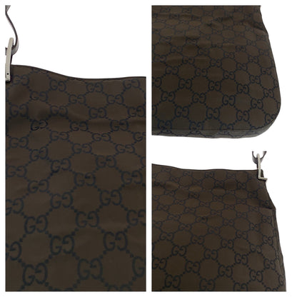 GUCCI Shoulder Bag 001 3166 Nylon Dark Brown SilverMetal