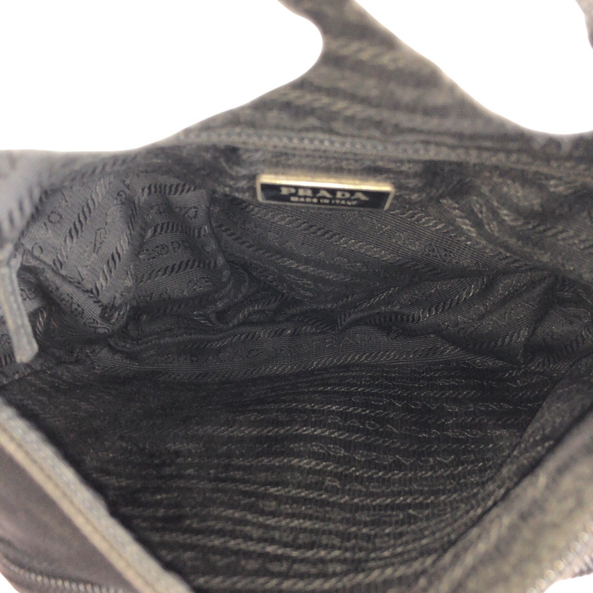 PRADA Shoulder Bag Nylon Black SilverMetal Test Triangle With logo