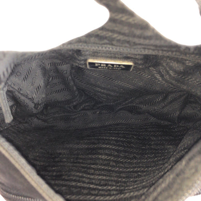 PRADA Shoulder Bag Nylon Black SilverMetal Test Triangle With logo