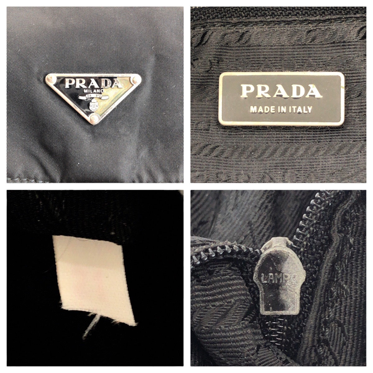 PRADA Shoulder Bag Nylon Black SilverMetal Test Triangle With logo