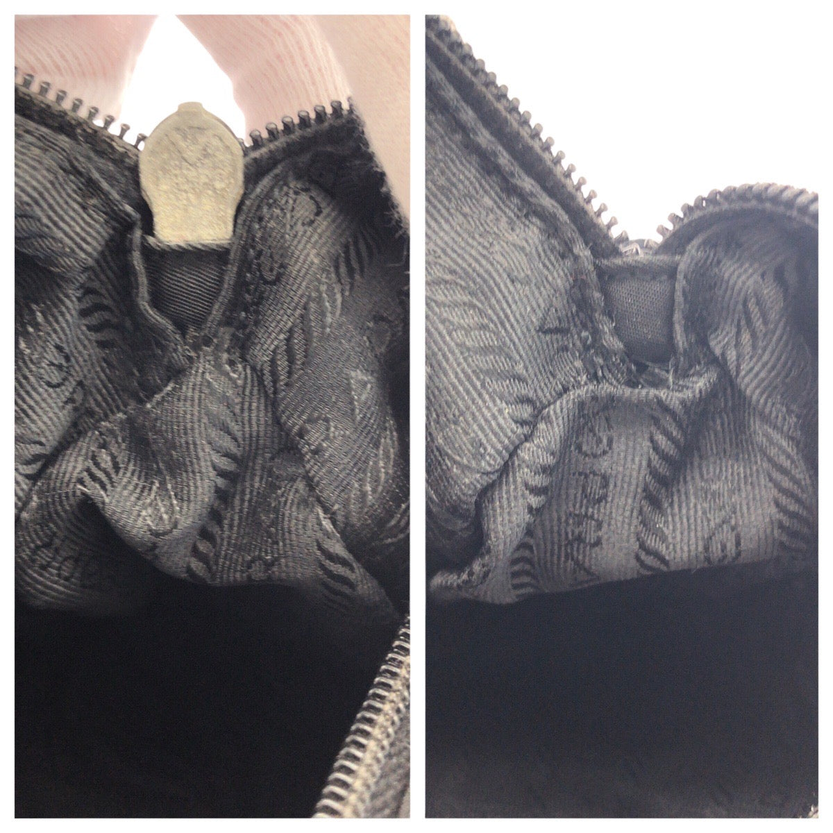 PRADA Shoulder Bag Nylon Black SilverMetal Test Triangle With logo