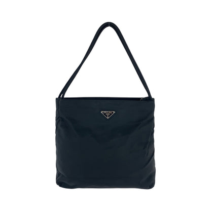 PRADA Shoulder Bag B6242 Nylon Black SilverMetal Test Triangle With logo