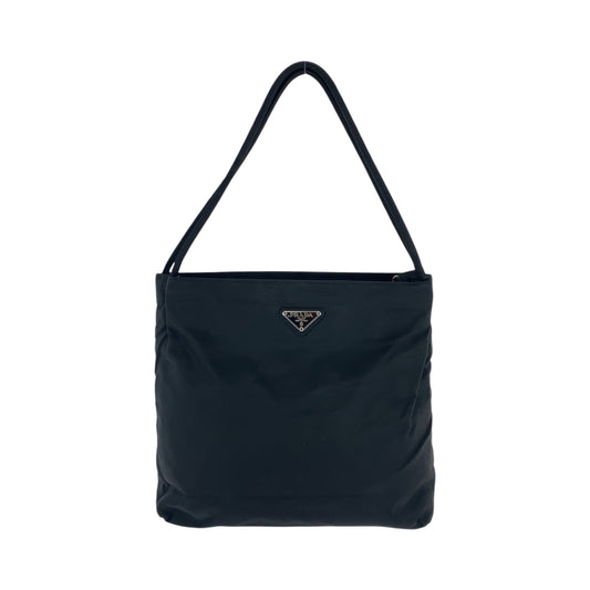PRADA Shoulder Bag B6242 Nylon Black SilverMetal Test Triangle With logo
