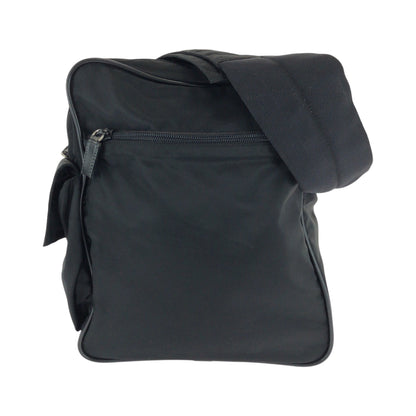 PRADA Shoulder Bag Nylon Black SilverMetal Test Triangle With logo