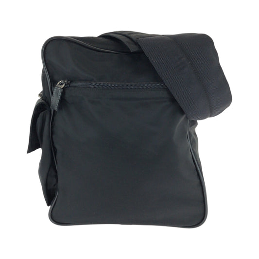 PRADA Shoulder Bag Nylon Black SilverMetal Test Triangle With logo