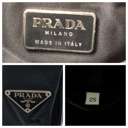 PRADA Shoulder Bag Nylon Black SilverMetal Test Triangle With logo