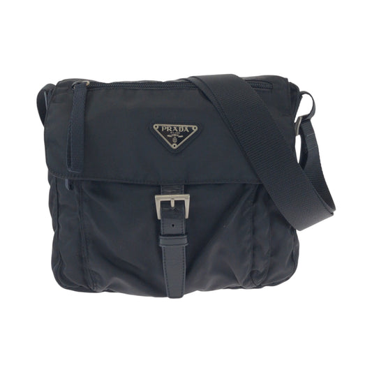 PRADA Shoulder Bag BT8994 Nylon Black SilverMetal Test Triangle With logo