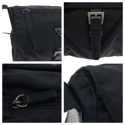 PRADA Shoulder Bag BT8994 Nylon Black SilverMetal Test Triangle With logo